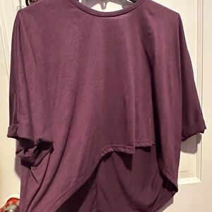 Women's Maroon Cropped Flowy High-Low Top